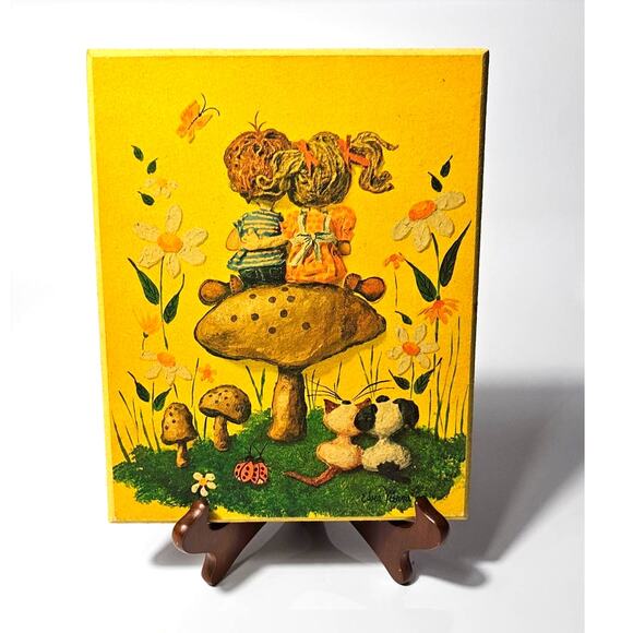 1970s vintage art print Mushies and Love by the artist Edna Vierra - Picture 1 of 10